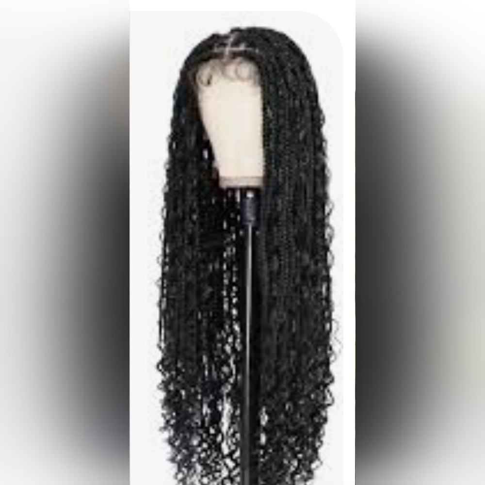 LASH Elegant Braided HD LACE 36" LONG CURLY BRAIDED WIG W/baby hairs